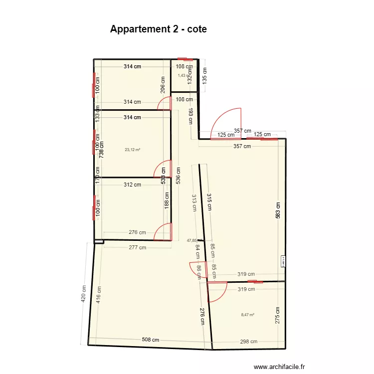 appartement2-F5-boulangerie. Plan de 