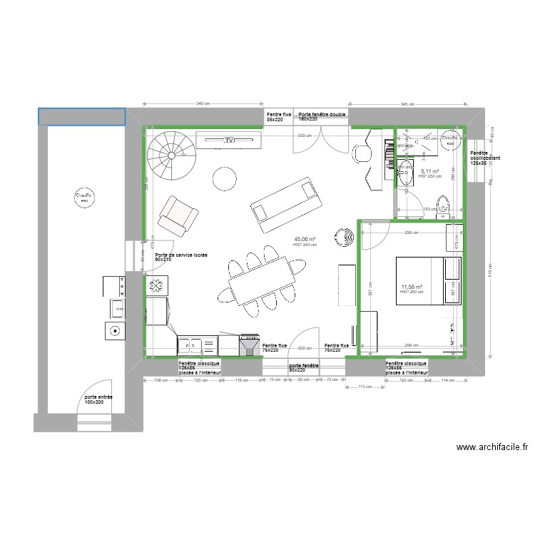 plan 3.7. Plan de 10 pièces et 153 m2