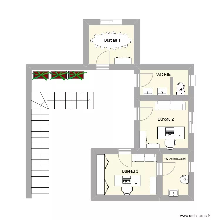 Plan Etage 2. Plan de 5  et 19 m²