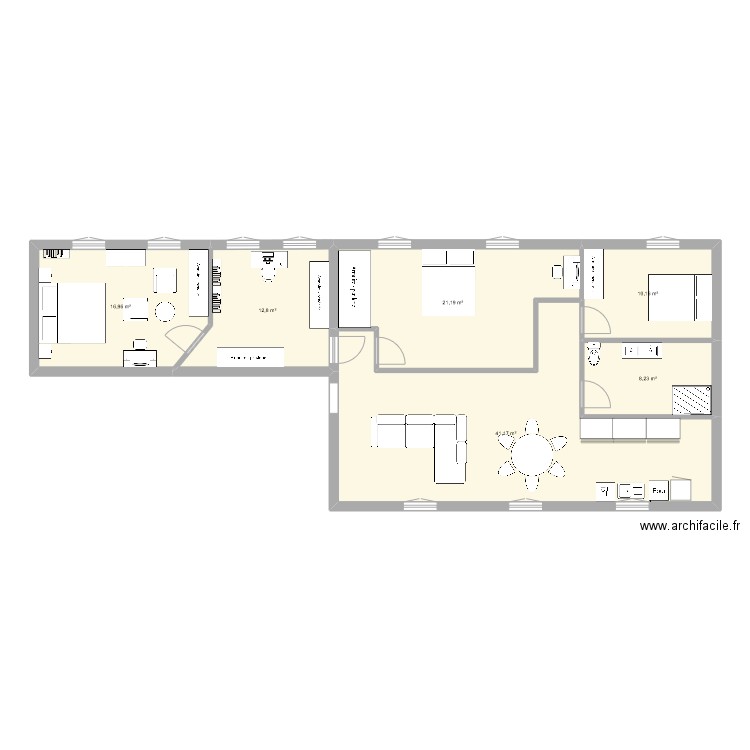 PLAN BUREAU AMENAGE EN APPARTEMENT. Plan de 0 pièce et 0 m2