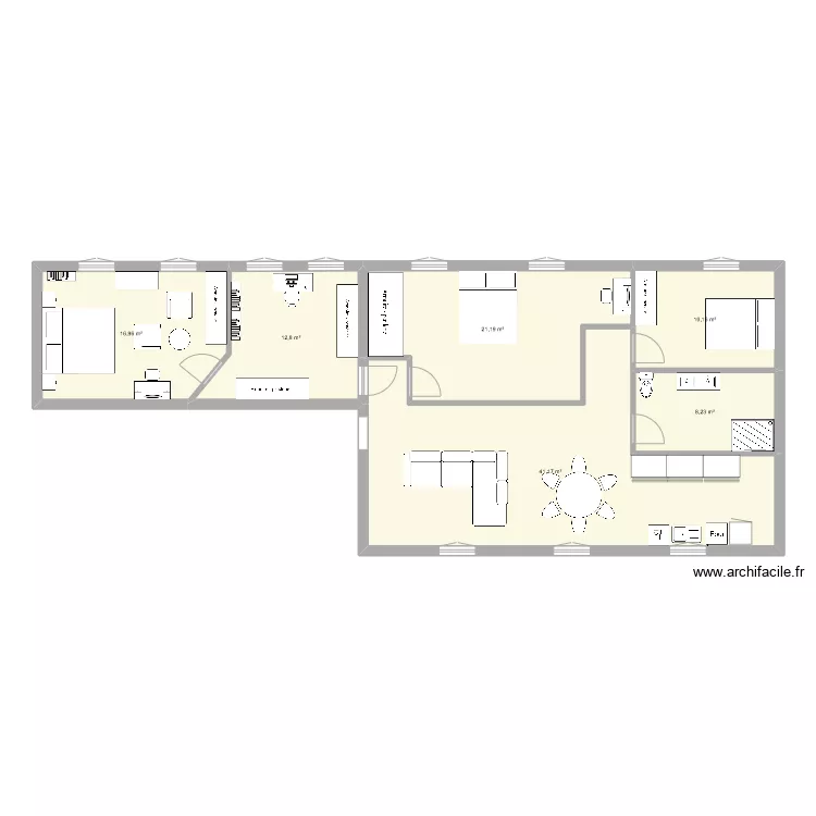 PLAN BUREAU AMENAGE EN APPARTEMENT. Plan de 