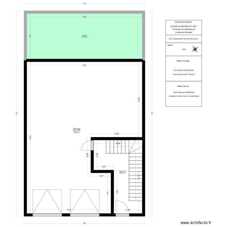plan Lotissement Soudri Socoma II, N°533 RDC. Plan de 3 pièces et 155 m2