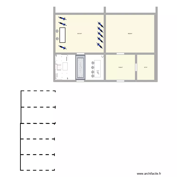 Guichard moto. Plan de 4  et 106 m²