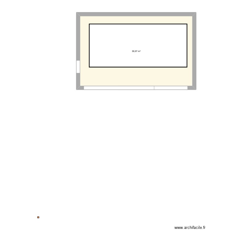 Abris debiteuse. Plan de 1 pièce et 40 m2