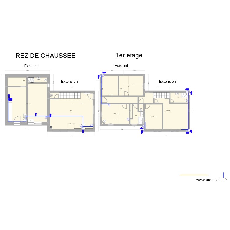 Plan RJ 45. Plan de 10 pièces et 168 m2