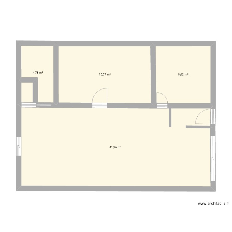 Plan maison. Plan de 4 pièces et 71 m2