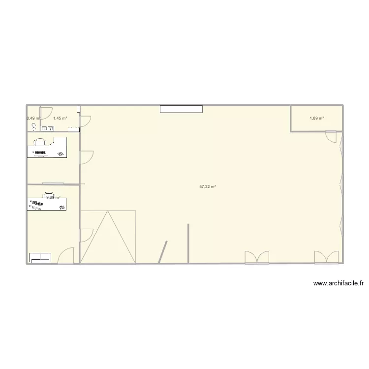 Garage int&eacute;rieur. Plan de 