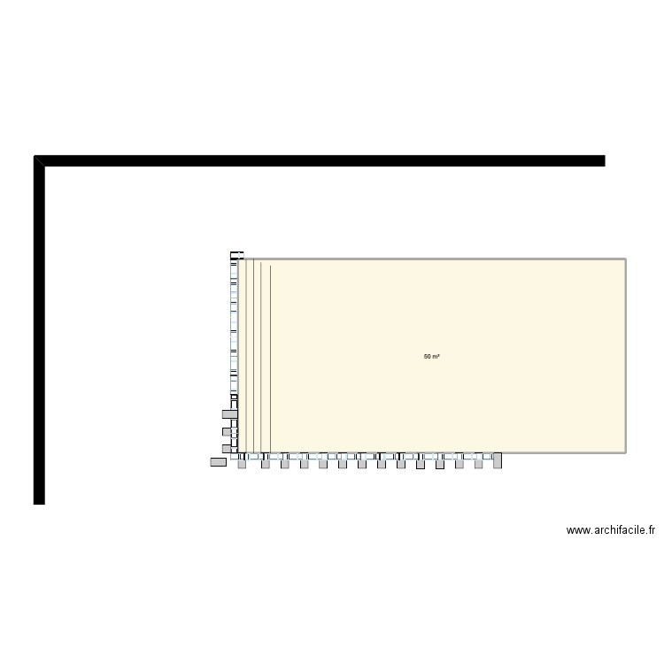 PISCINE. Plan de 1 pièce et 50 m2