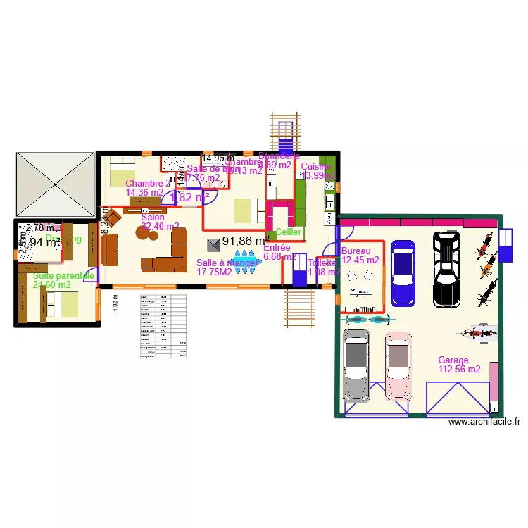 Saintois 33. Plan de 9 pièces et 277 m²
