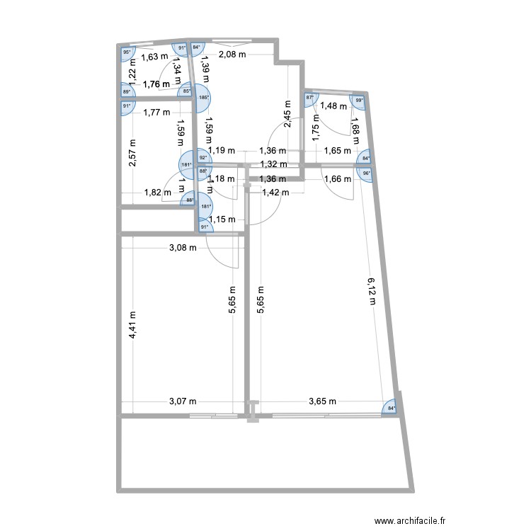 plan sirdar. Plan de 5 pièces et 54 m2