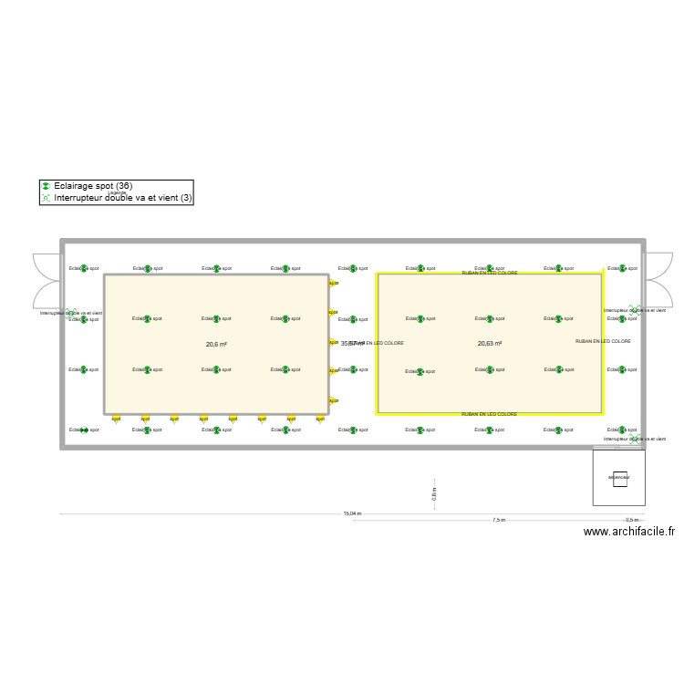 VILLA ALBERT. Plan de 3 pièces et 119 m2