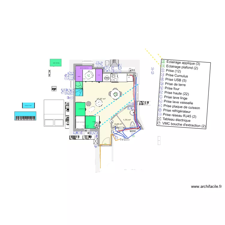 ELEC et PLOMBERIE. Plan de 