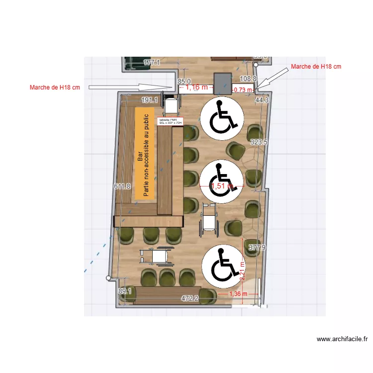 Mom & Sons salle n&deg;2. Plan de 