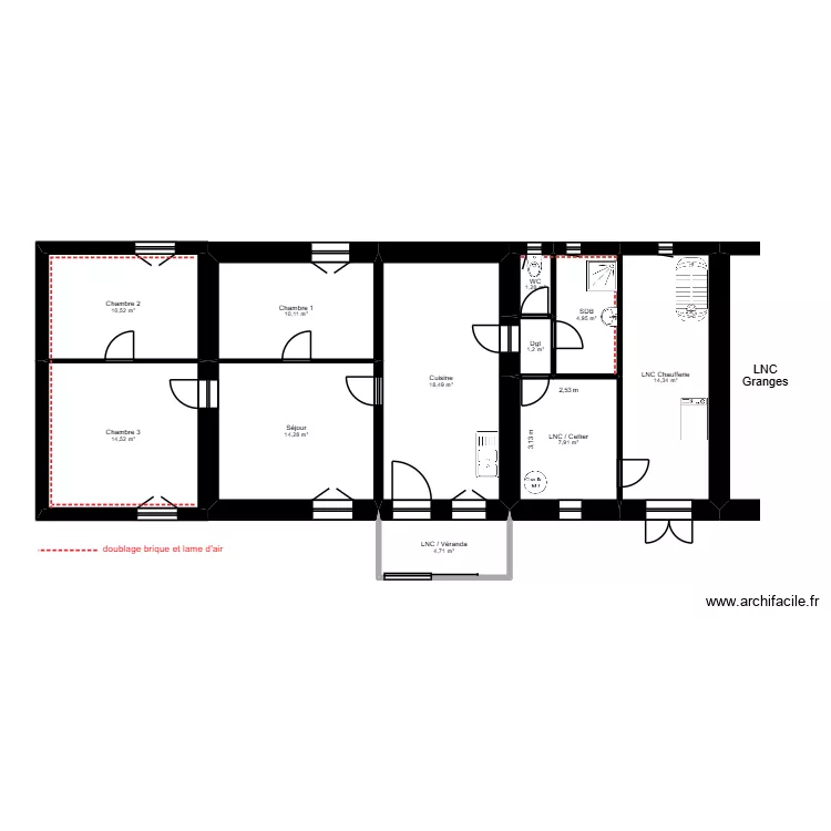 Lev&ecirc;que/Bonnamy &agrave; Argy Existant. Plan de 11  et 102 m²