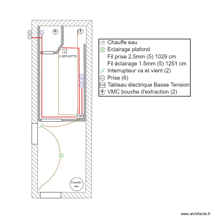 IMPLANTATION CHAMBRE ELECTIQUE. Plan de 0 pièce et 0 m2