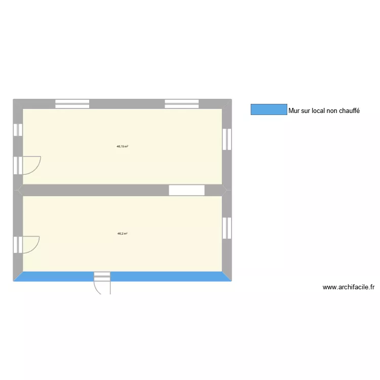 gaudey. Plan de 5  et 185 m²