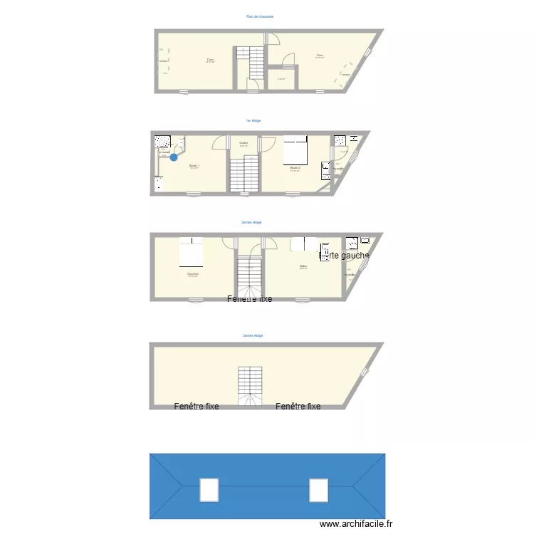 Immeuble Charles Quint - Avant r&eacute;novation. Plan de 