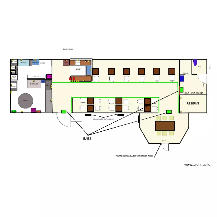 SALLE. Plan de 6  et 92 m²
