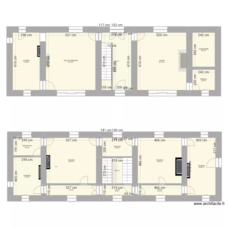 PRESBYTERE RDC pour travaux. Plan de 