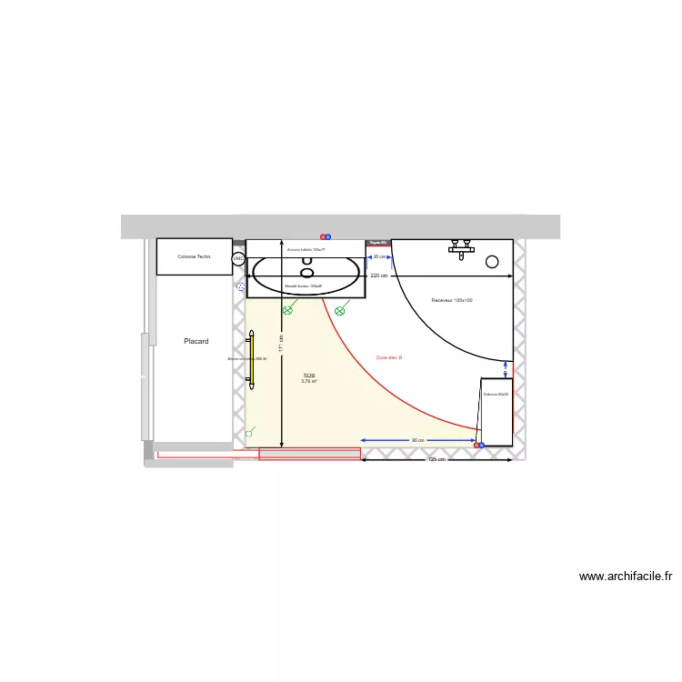 SDB Rossan_V2_1/4  100x100. Plan de 