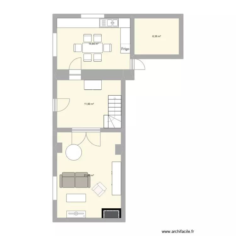 qwfgbx. Plan de 4 Pièces et 54 m² qwfgbx. Plan de 4 Pièces et 54 m²