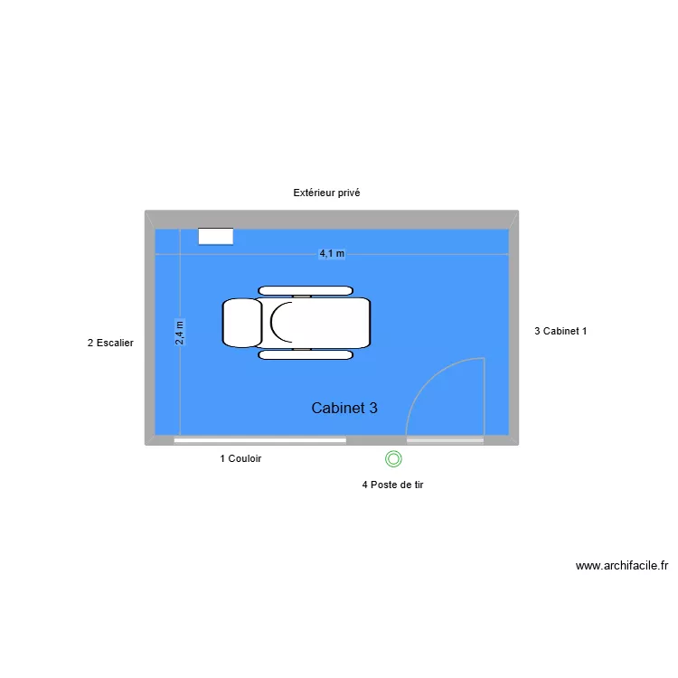 31544 Cabinet 3. Plan de 1  et 10 m²