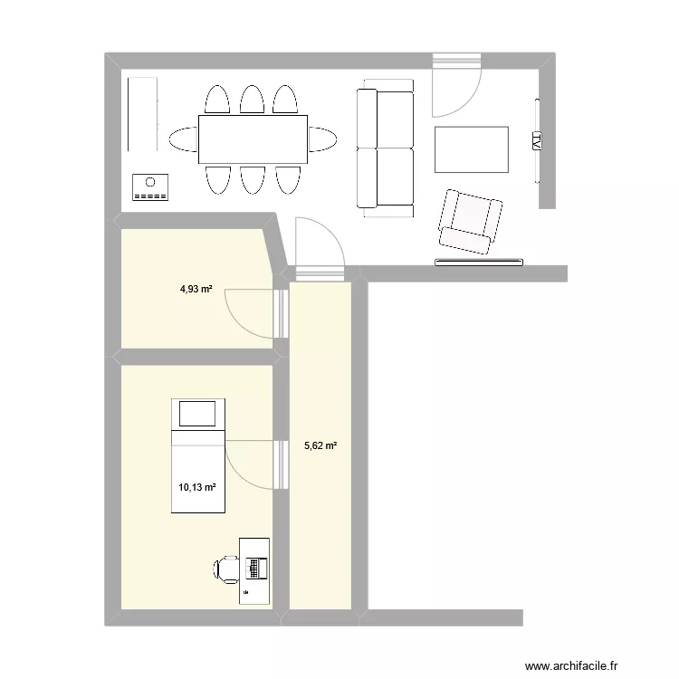 bureau rez de chauss&eacute;e. Plan de 
