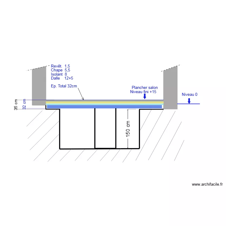 Cave - Coupe AA _V1. Plan de 