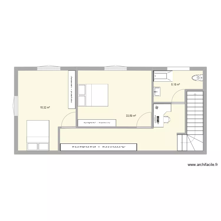 grenier am&eacute;nag&eacute;. Plan de 