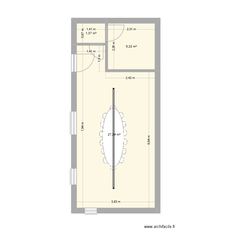 residencia  2. Plan de 3 pièces et 34 m2
