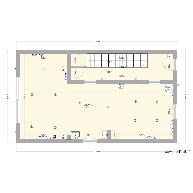 5 ED APRES TRAVAUX. Plan de 8 pièces et 119 m2