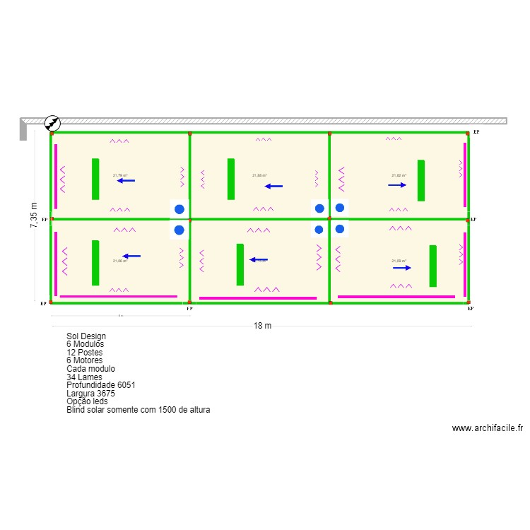 Lin- Armação de Pera. Plan de 6 pièces et 129 m2