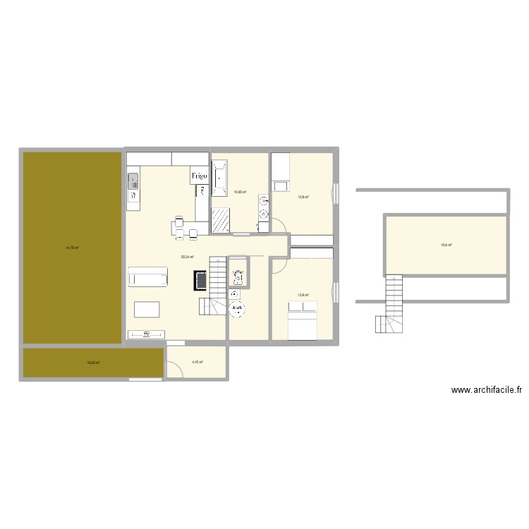 plan 1 maison A. Plan de 9 pièces et 164 m2