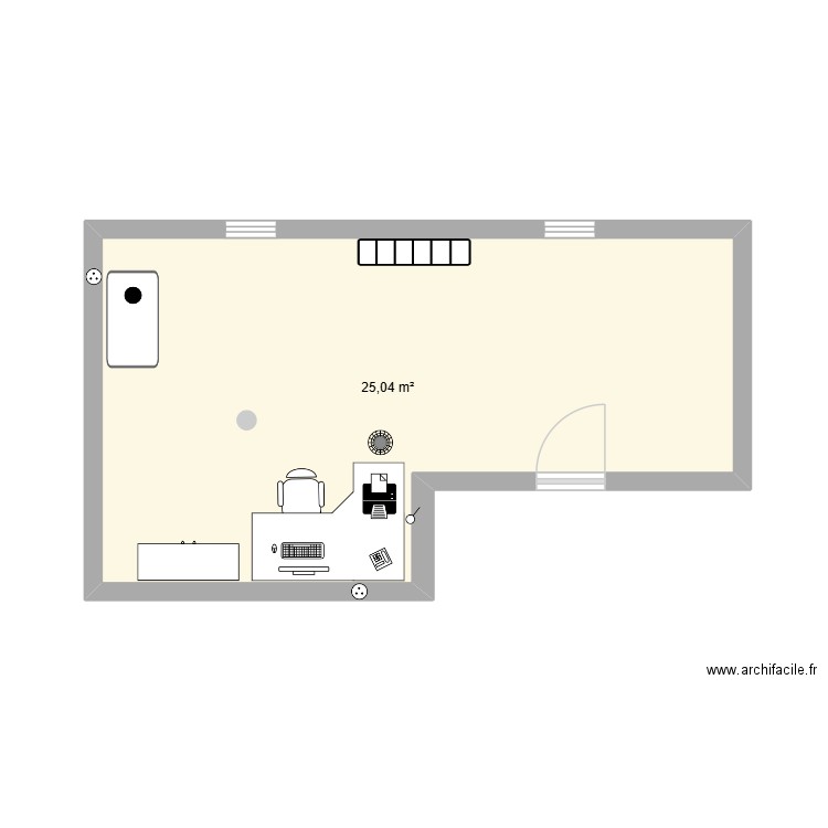 bougies artisanales. Plan de 1 pièce et 25 m2