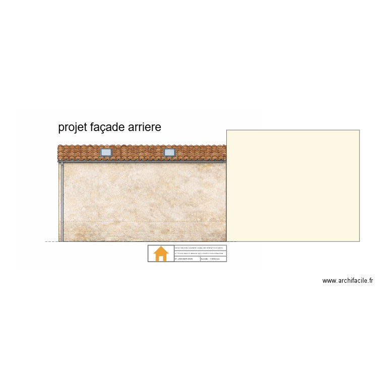 façade arriere. Plan de 0 pièce et 0 m2