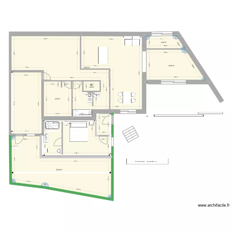 AMENAGEMENT MAISON extension1. Plan de 7  et 184 m²