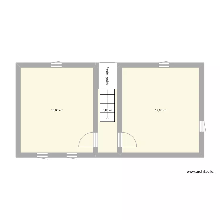 GRENIER CHEVENNES. Plan de 3  et 44 m²