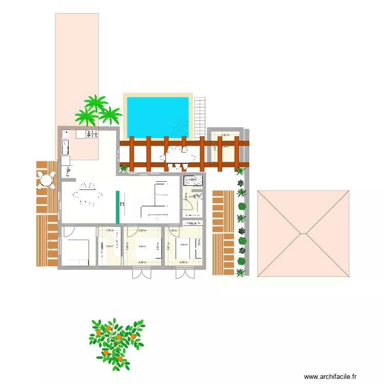 maureen et yoan 2. Plan de 5  et 34 m²