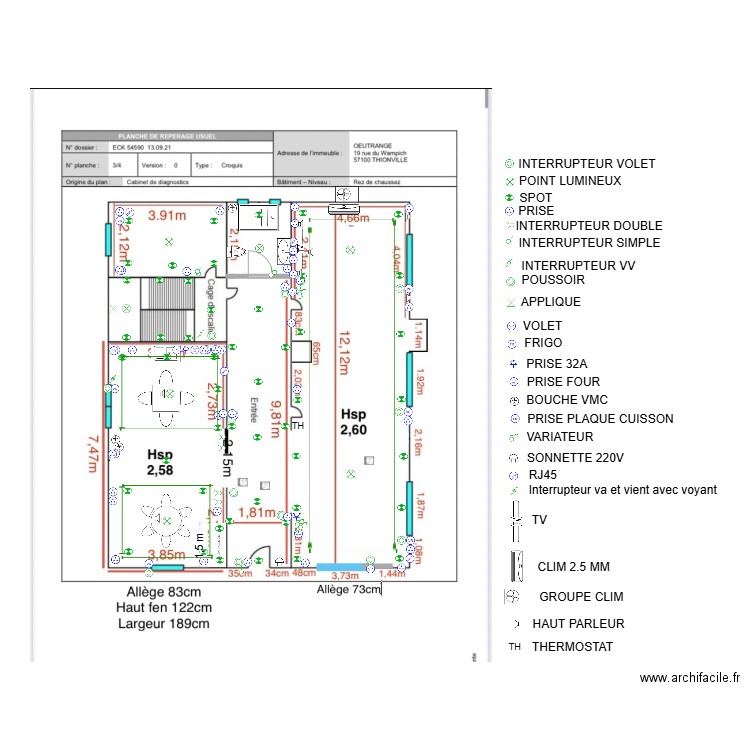 OETRANGE RDC 1 off. Plan de 0 pièce et 0 m2