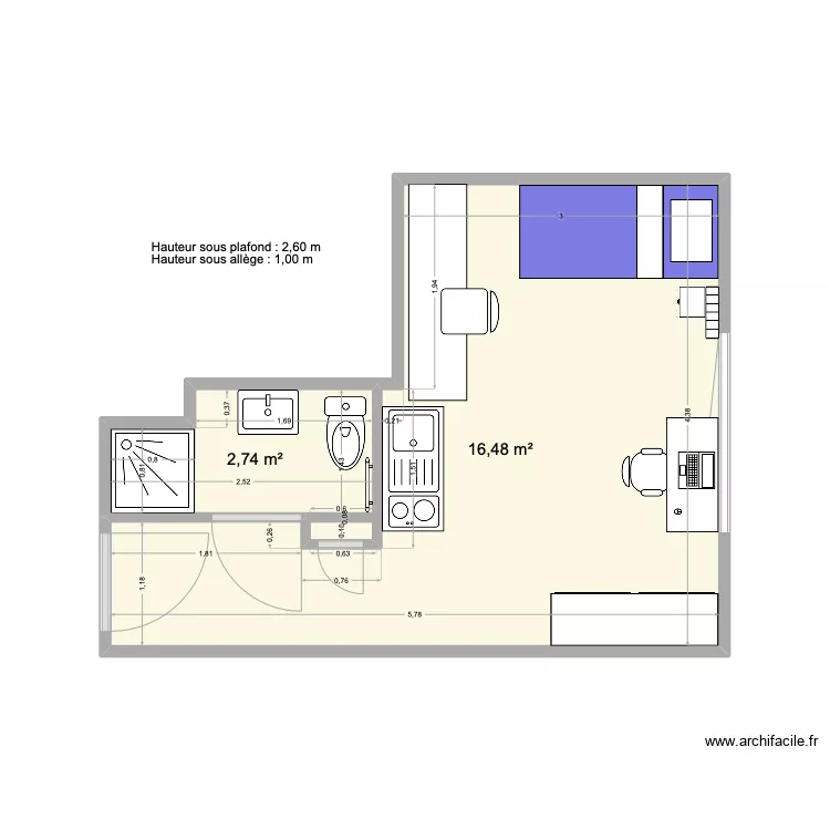 Studio 6 b. Plan de 