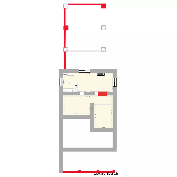 MAISON RDC. Plan de 2  et 114 m²