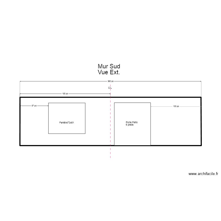maison 30x40 mur Nord. Plan de 1 pièce et 22 m2