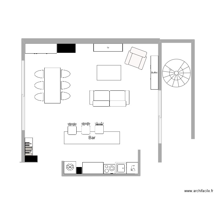 PLAN V1 sans escalier colimaçon. Plan de 0 pièce et 0 m2