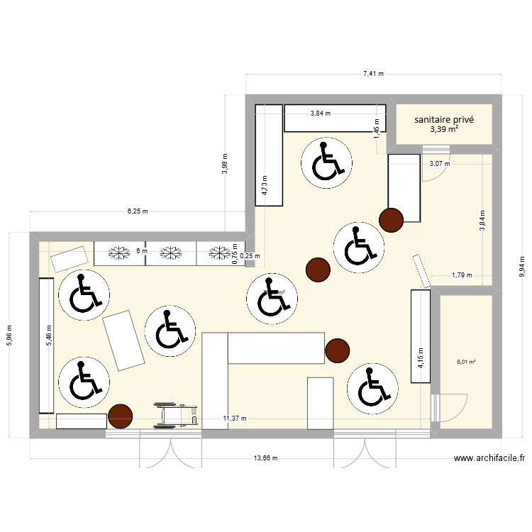 la cabanne paysanne. Plan de 3 pièces et 97 m2