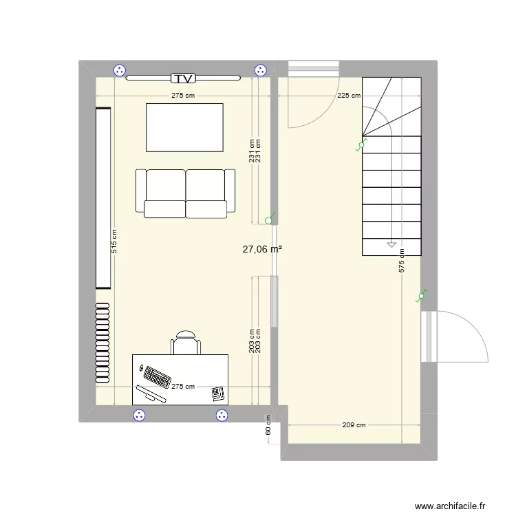 Gaming room. Plan de 