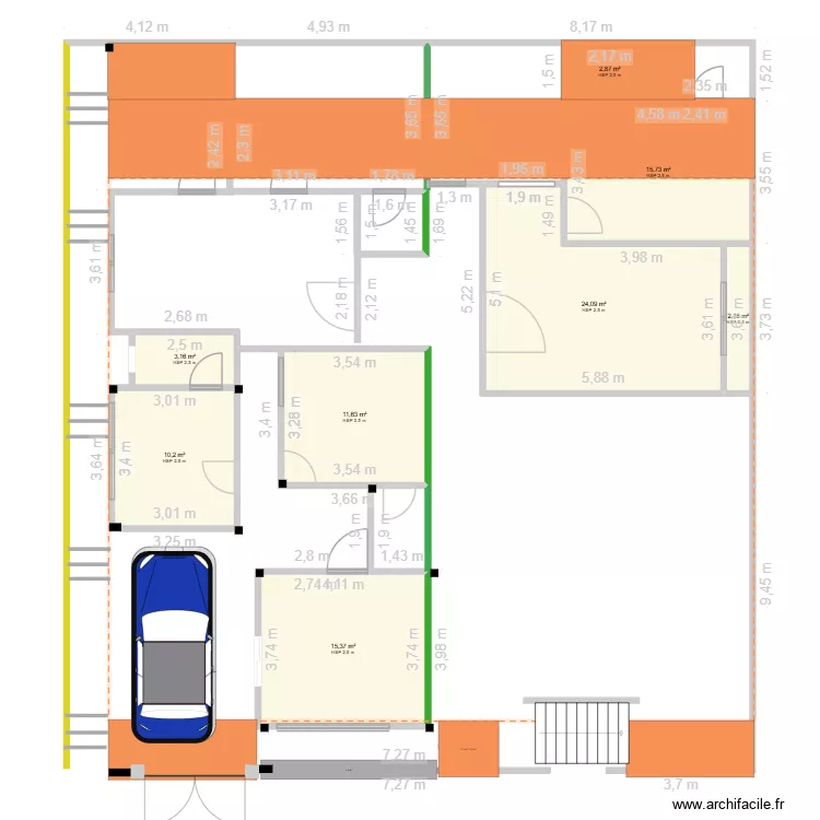 SETEC villa2. Plan de 8 Pièces et 85 m²