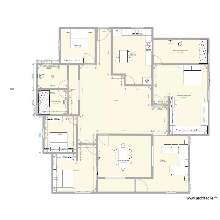 PLAN PLEIN PIED A BASSAM. Plan de 12  et 233 m²