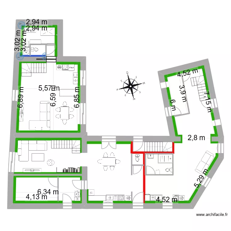 Bou&eacute;e - Estuaire - Garages. Plan de 6  et 75 m²