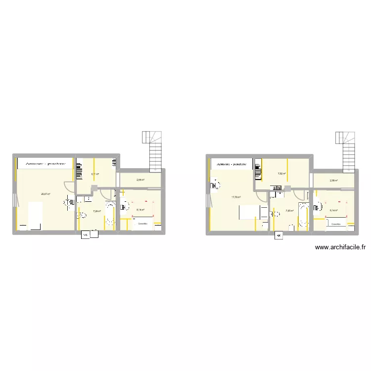 Projection_004. Plan de 10  et 89 m²