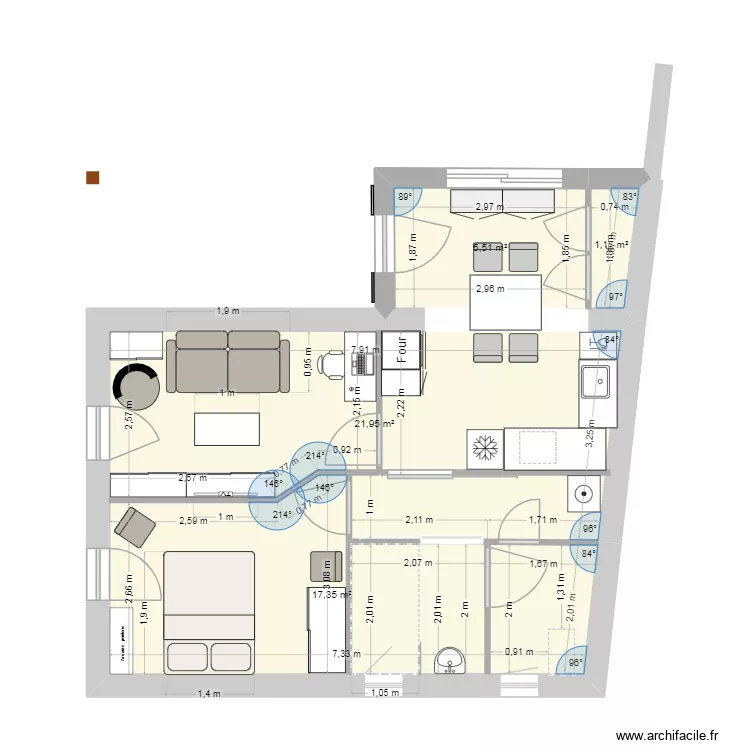 projet 2/5. Plan de 4  et 46 m²